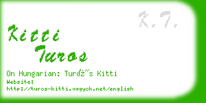 kitti turos business card